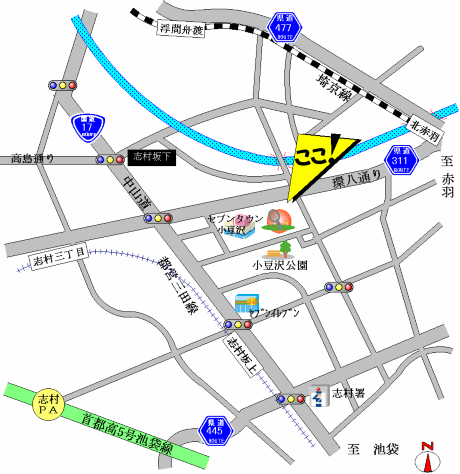小豆沢校Map